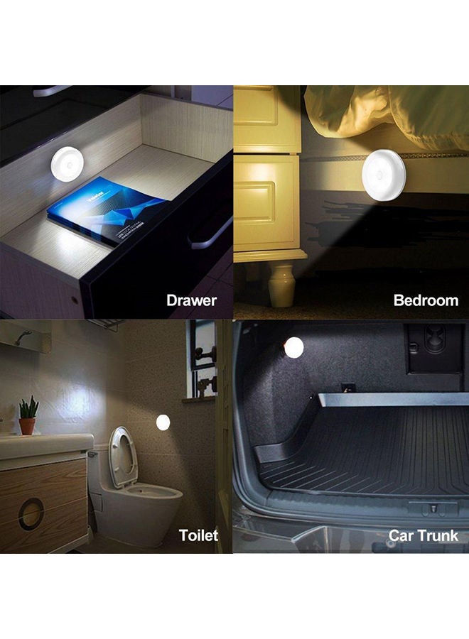 3-Pieces Cordless Battery-Powered LED Night Motion Sensor Light White 1.7x8cm - Image 2