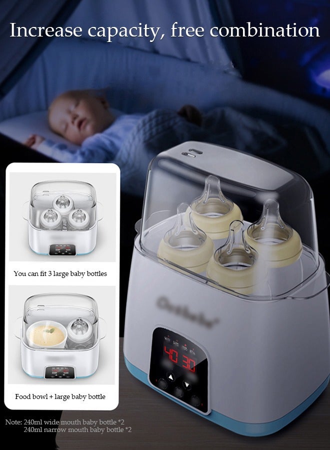 DUNISO سخان حليب الأطفال، يأتي مع فرشاة زجاجة، سخان زجاجة الأطفال، سخان حليب الثدي بسعة كبيرة متعددة الوظائف مع تحكم عن بعد، سخان طعام الأطفال السريع وسخان إذابة الثلج، شاشة LCD لضبط درجة الحرارة بدقة، سخان حليب ذكي 2 في 1 للتعقيم، إذابة حليب الثدي للأطفال، الحفاظ على الحرارة وسخان زجاجة بدرجة حرارة ثابتة. - Image 3
