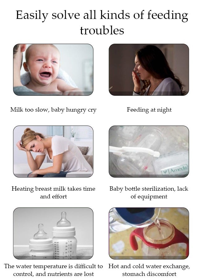 DUNISO سخان حليب الأطفال، يأتي مع فرشاة زجاجة، سخان زجاجة الأطفال، سخان حليب الثدي بسعة كبيرة متعددة الوظائف مع تحكم عن بعد، سخان طعام الأطفال السريع وسخان إذابة الثلج، شاشة LCD لضبط درجة الحرارة بدقة، سخان حليب ذكي 2 في 1 للتعقيم، إذابة حليب الثدي للأطفال، الحفاظ على الحرارة وسخان زجاجة بدرجة حرارة ثابتة. - Image 5