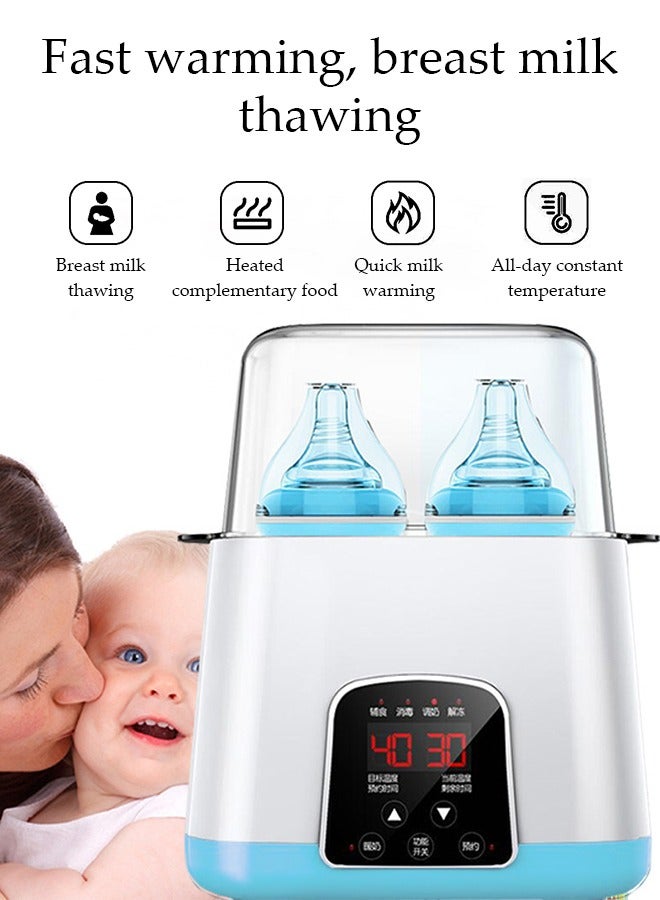 DUNISO سخان حليب الأطفال، يأتي مع فرشاة زجاجة، سخان زجاجة الأطفال، سخان حليب الثدي بسعة كبيرة متعددة الوظائف مع تحكم عن بعد، سخان طعام الأطفال السريع وسخان إذابة الثلج، شاشة LCD لضبط درجة الحرارة بدقة، سخان حليب ذكي 2 في 1 للتعقيم، إذابة حليب الثدي للأطفال، الحفاظ على الحرارة وسخان زجاجة بدرجة حرارة ثابتة. - Image 4