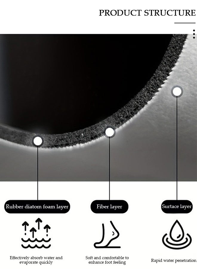 DUNISO طقم سجادات مطبخ من دياتوميت الفاخر 2 قطعة، غير قابلة للانزلاق، تجف بسرعة، تمتص الماء بشكل ممتاز، سجادات أرضية للمطبخ والحمام، تصميم هندسي عصري، سجادات قابلة للغسل للحوض، الغسيل، الدش (17.7 × 29.5 بوصة، 17.7 × 59 بوصة) - Image 4