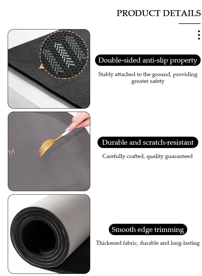 DUNISO طقم سجادات مطبخ من دياتوميت الفاخر 2 قطعة، غير قابلة للانزلاق، تجف بسرعة، تمتص الماء بشكل ممتاز، سجادات أرضية للمطبخ والحمام، تصميم هندسي عصري، سجادات قابلة للغسل للحوض، الغسيل، الدش (17.7 × 29.5 بوصة، 17.7 × 59 بوصة) - Image 5