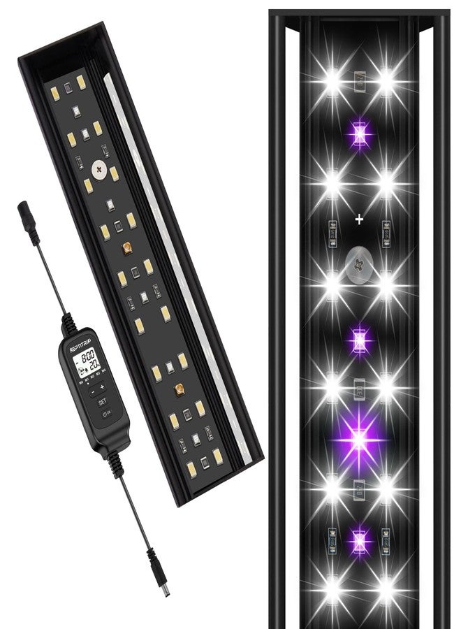 REPTITRIP 8-INCH LED UVB Light for Reptiles, LED Reptile Light Fixture Controller with Dimming and 4 UVI Modes, 8W Aluminum UVA UVB Lamp for Turtles, Snakes, and Bearded Dragons, 6500K - Image 1