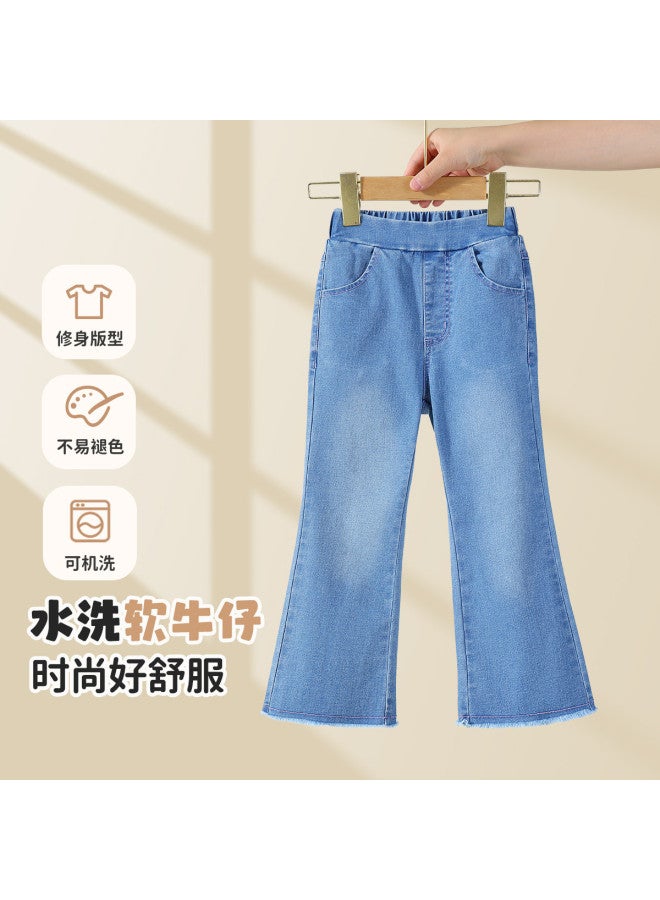 peppa Pig Spring Girls' Versatile Casual Cotton-feel Denim Pants - Image 2