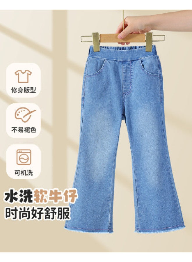 peppa Pig Spring Girls' Versatile Casual Cotton-feel Denim Pants - Image 1