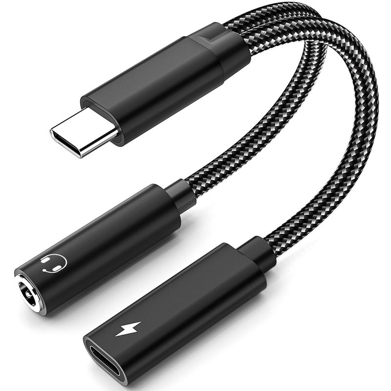 Mxcudu USB C to 3.5mm Headphone and Charger Adapter, 2 in 1 USB C to Aux Audio Adapter & 60W Fast Charging Dongle Compatible with iPhone 16/16 Pro/15, Galaxy S25/S24/S24 Ultra/S23, Pixel 8, iPad Pro - Image 1