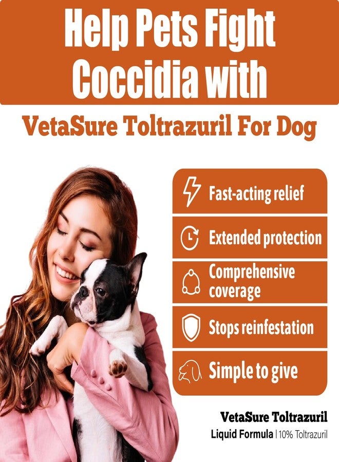 VetaSure Toltrazuril 10% Oral Liquid for Cats, Dogs for Giarci - 100 ml with 3 ml Dropper, Supports Digestive Health, for Non-Food Chain Animals - Image 3