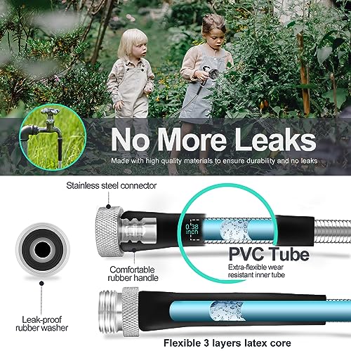 SPECILITE 100ft 304 Stainless Steel Garden Hose Metal, Heavy Duty Water Pipe with Nozzles for Yard, Outdoor - Flexible, Never Kink & Tangle, Puncture Resistant (Sliver) - Image 3