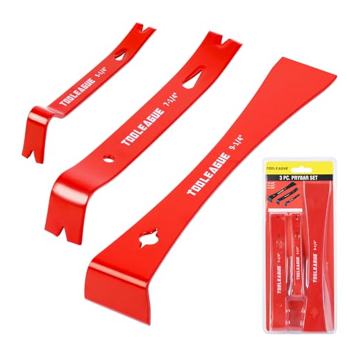TOOLEAGUE 3Pcs Mini Flat Pry Bar Set,5-1/4",7-1/4"Small CrowBar,9-1/4" Beekeeper Scraper with Nail Puller,Woodworking Tools,Bee Hive Tool - Image 1