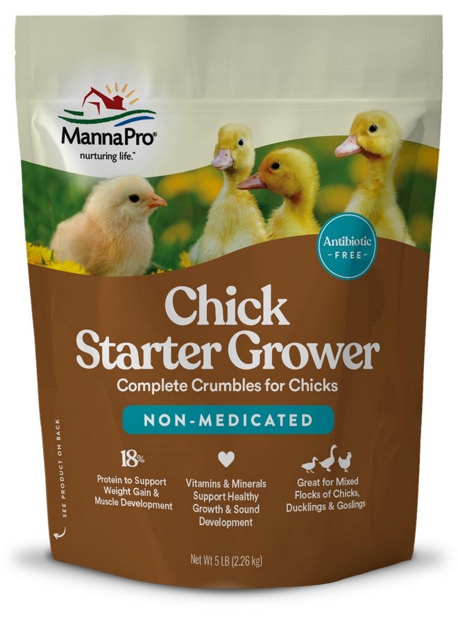Manna Pro Chick Starter Food, Non-Medicated Chick Feed, Chick Supplies, Duck Food 5 lbs - Image 1