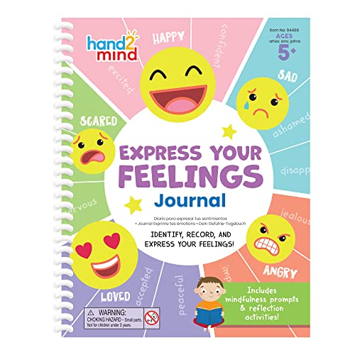 hand2mind Express Your Feelings Journal, Emotions Journal for Kids with Feelings Wheel, Social Emotional Books for Kids, Growth Mindset for Kids, Mindfulness for Kids, Calm Down Corner Supplies - Image 1