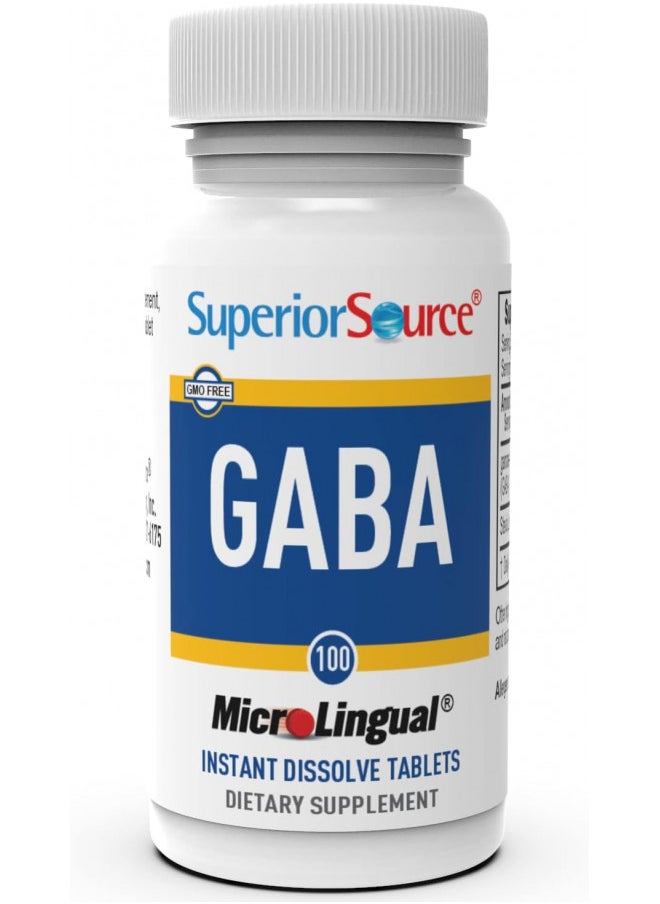 Superior Source Superior Source GABA 100 mg, Quick Dissolve MicroLingual Tablets, 100 Count, Brain Health Support, Promotes a Relaxing Effect & Positive Mood, Stress & Sleep Support, Non-GMO  - Image 3