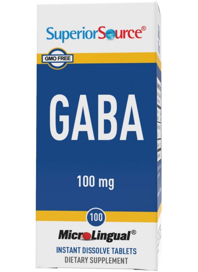 Superior Source Superior Source GABA 100 mg, Quick Dissolve MicroLingual Tablets, 100 Count, Brain Health Support, Promotes a Relaxing Effect & Positive Mood, Stress & Sleep Support, Non-GMO  - Image 5
