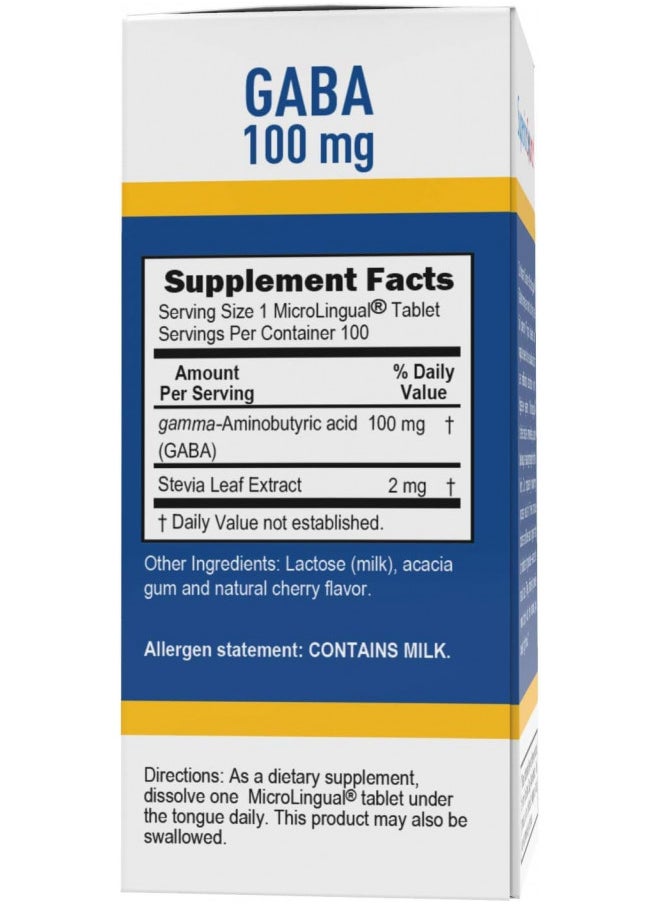 Superior Source Superior Source GABA 100 mg, Quick Dissolve MicroLingual Tablets, 100 Count, Brain Health Support, Promotes a Relaxing Effect & Positive Mood, Stress & Sleep Support, Non-GMO  - Image 4