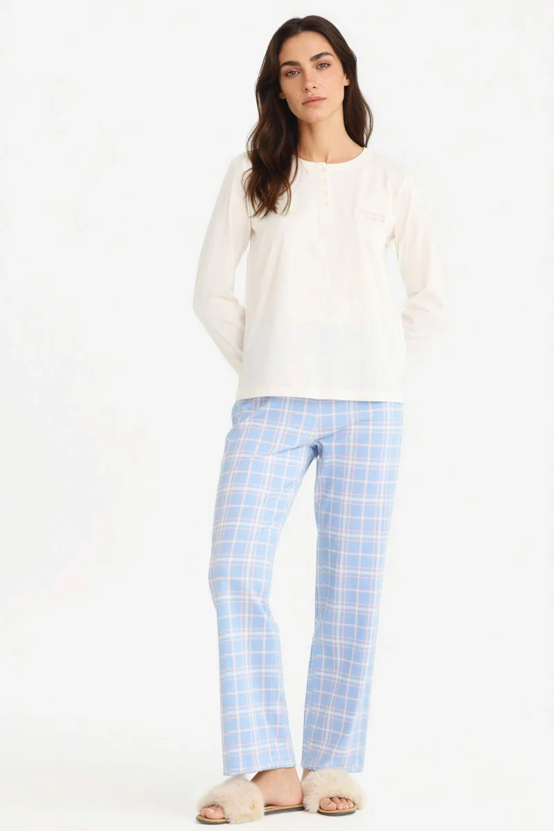 DeFacto Fall in Love Regular Fit Top Bottoms 2 Piece Pajama Set