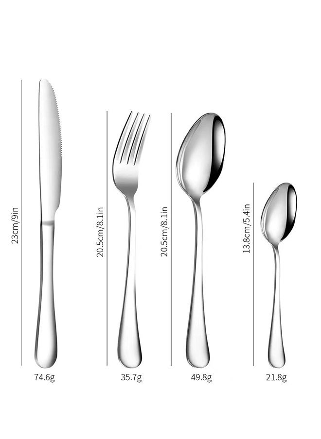 wowofa 24 Pieces Flatware Set with Holding Stand, Stainless Steel Cutlery Set Flatware Utensils Including Dinner Knife,Fork,Spoon Teaspoon and Holder Suitable for 6 people, household kitchen dining table utensils, dinner use, dishwasher safety  - Image 4