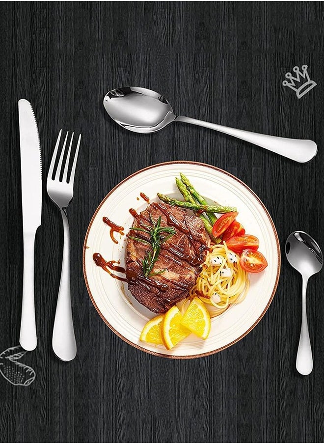 wowofa 24 Pieces Flatware Set with Holding Stand, Stainless Steel Cutlery Set Flatware Utensils Including Dinner Knife,Fork,Spoon Teaspoon and Holder Suitable for 6 people, household kitchen dining table utensils, dinner use, dishwasher safety  - Image 5