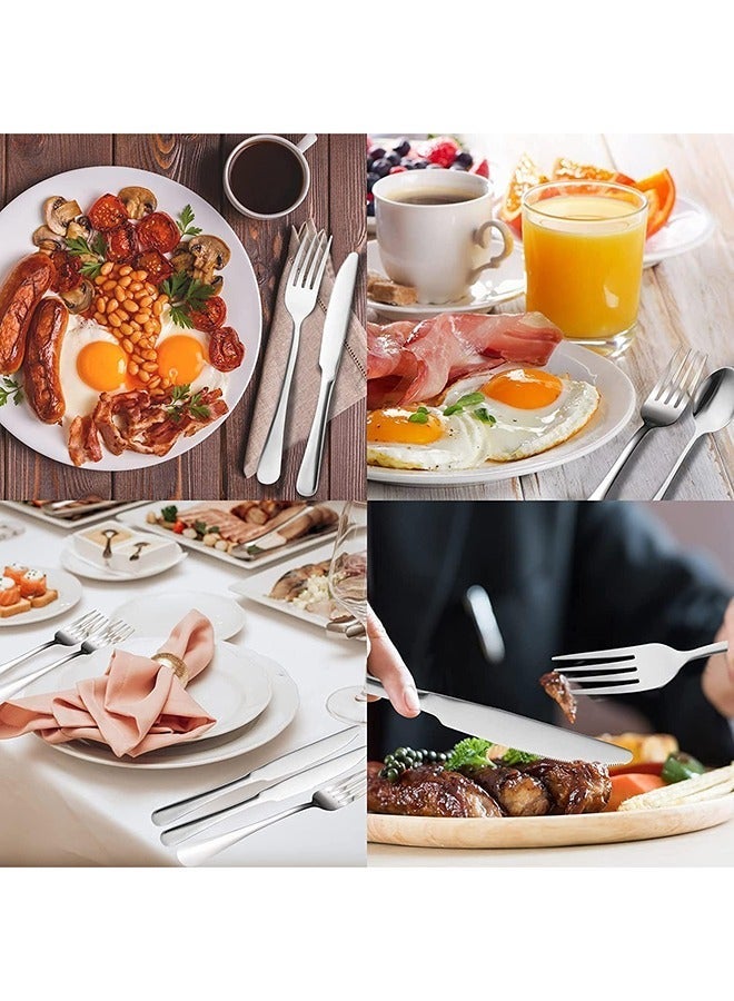 وفوفا 24 قطعة من الفولاذ المقاوم للصدأ مجموعة من أدوات الطعام مع عقد الوقوف SilverFlatware أدوات بما في ذلك سكين العشاء والشوكة وملعقة ملعقة شاية وحامل مناسبة لـ 6 أشخاص ، مطبخ منزلي أدوات طاولة الطعام ، استخدام العشاء ، سهلة التخزين ، سلامة غسالة الصحون - Image 2