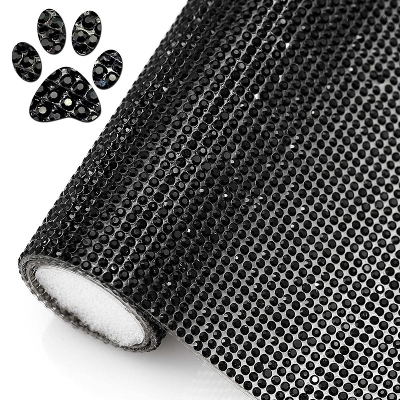Locacrystal Bling Rhinestone Sticker DIY Car Decoration Stickers SelfAdhesive Hotfix Glitter Crystal Gem Sheet Stickers for Car  Crafts Decoration with 19440 Pcs 2mm Rhinestones Black94 x 158