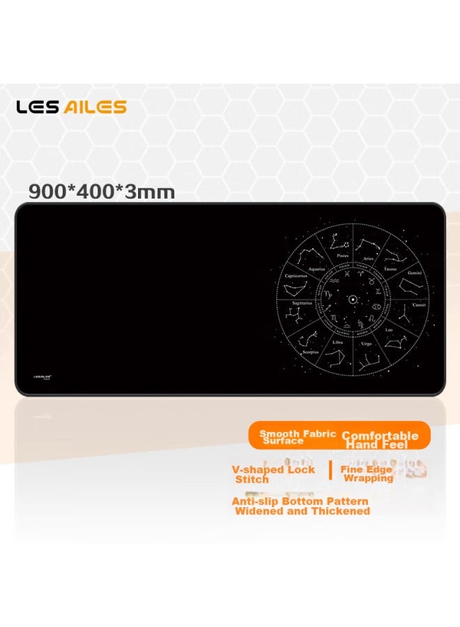 Lesailes Feidun Lesailes Constellation Gaming And Office Mouse Pad, Extra Large Thick Computer Keyboard Desk Mat, Upgraded Version, Black 900*400*3mm - Image 1