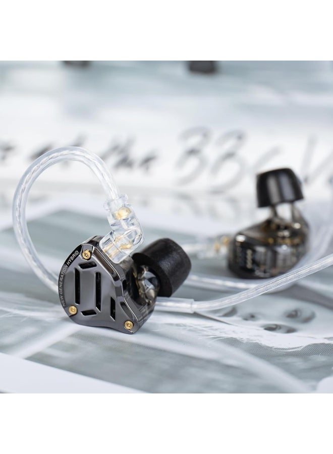 KZ ZS10 Pro 2 in Ear Monitor Headphone,KZ 4-Level Tuning Switch Headphone Multi Driver in Ear IEM Earphone,Upgraded 1DD+4BA Gaming Wired Earbuds with 2Pin Cable for Audiophile (Black, With Mic) - Image 2