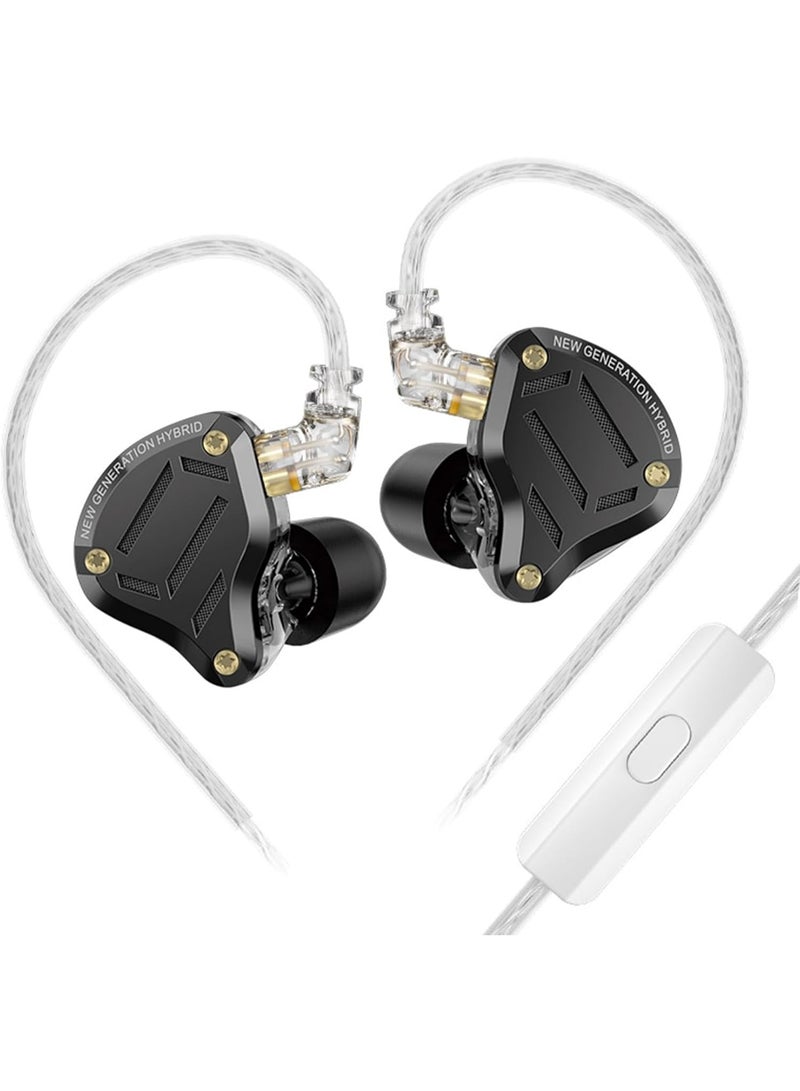 KZ ZS10 Pro 2 in Ear Monitor Headphone,KZ 4-Level Tuning Switch Headphone Multi Driver in Ear IEM Earphone,Upgraded 1DD+4BA Gaming Wired Earbuds with 2Pin Cable for Audiophile (Black, With Mic) - Image 1