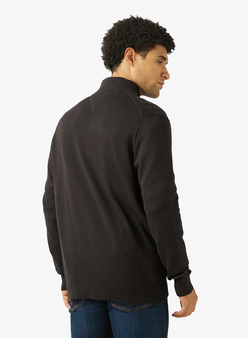 تومي هيلفيغر كنزة قطنية أساسية بسحاب كامل