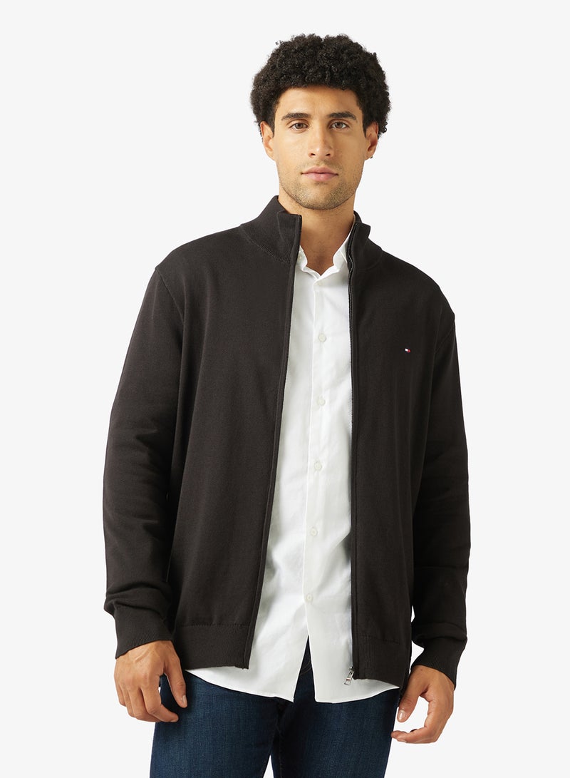 تومي هيلفيغر كنزة قطنية أساسية بسحاب كامل - Image 1