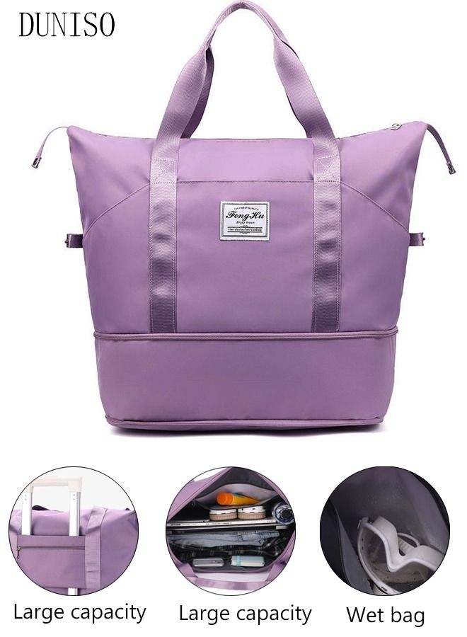 DUNISO Sports Gym Bag with Wet Pocket & Shoes Compartment, Weekender Overnight Bag for Travel Gym Yoga Travel Duffel Bag for Men and Women Lightweight - Image 1