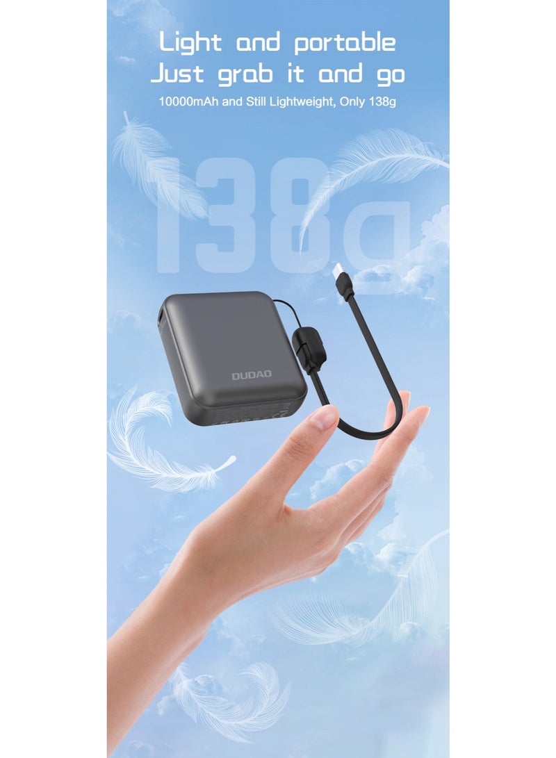 DUDAO K22+-G SUPER MINI FAST CHARGE POWER BANK 10000MAH PD22.5W -GREY - Image 3