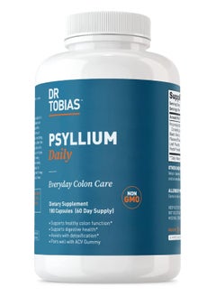 Psyllium Daily, Everyday Colon Care, Dietary Supplement, 180 Capsules (60 Day Supply)