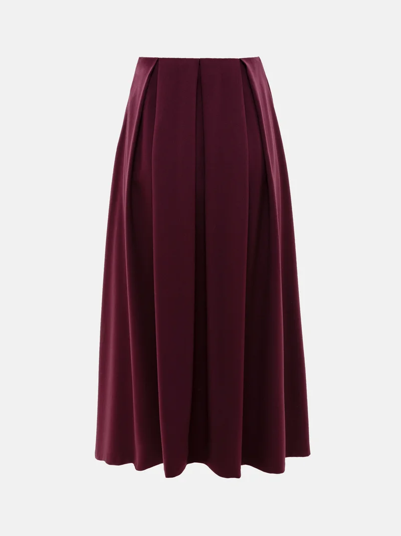 Lichi Flared midi skirt with waist pleats