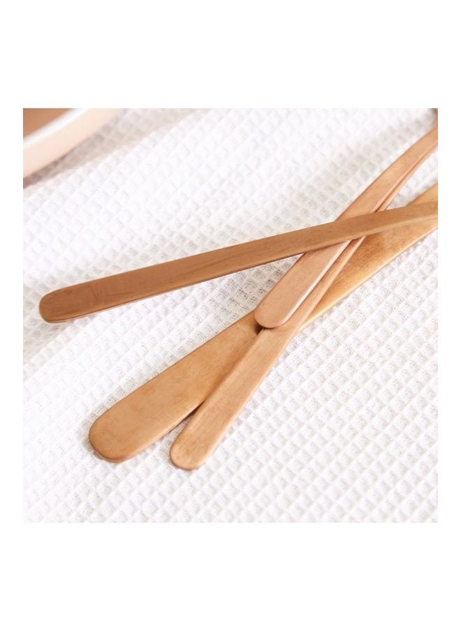 NIBEMINENT - 24-Piece Copper Matte Finish Festive Cutlery Set Brown 22cm - Image 1