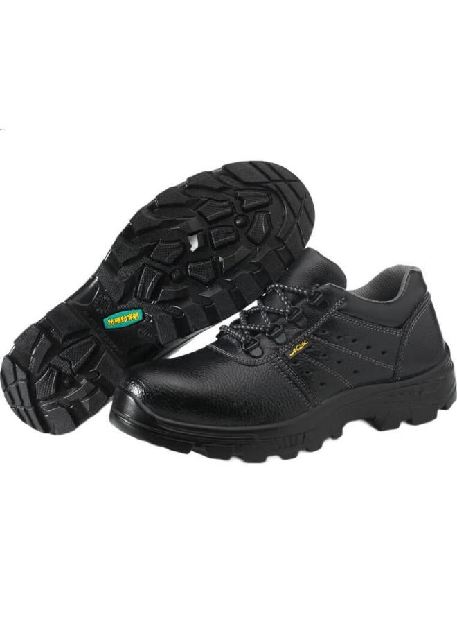 Old housekeeper Butler Men'S Breathable Safety Work Shoes With Steel Toe Cap And Steel Sole, Anti-Smashing, Anti-Piercing, Solid Sole, Oil Resistant, Acid And Alkali Resistant, Wear-Resistant 905 Black Summer Style S - Image 2