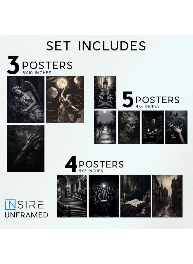 Insire Dark Academia Wall Art, Gothic Art, Gothic Posters, Dark Academia Decor, Goth Posters (8x10 Unframed) - Image 2
