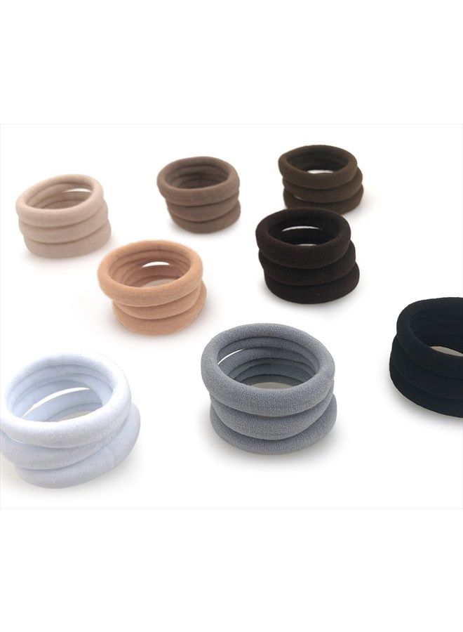 Cyndibands ربطات شعر بيضاء بدون درزات - حاملات ذيل حصان من نسيج نايلون فائق النعومة والمطاط - عبوة من 12 قطعة - Image 3