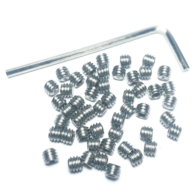 ZDingTech 50pcs Set Screws 8-32 x 1/8 inch 304 Stainless Steel Allen Head Hex Hexagon Socket Set Screws with 5/64 Allen Wrench,Set Grub Screws Hex Allen Head Socket Set Screws.(1/8" Length) - Image 1