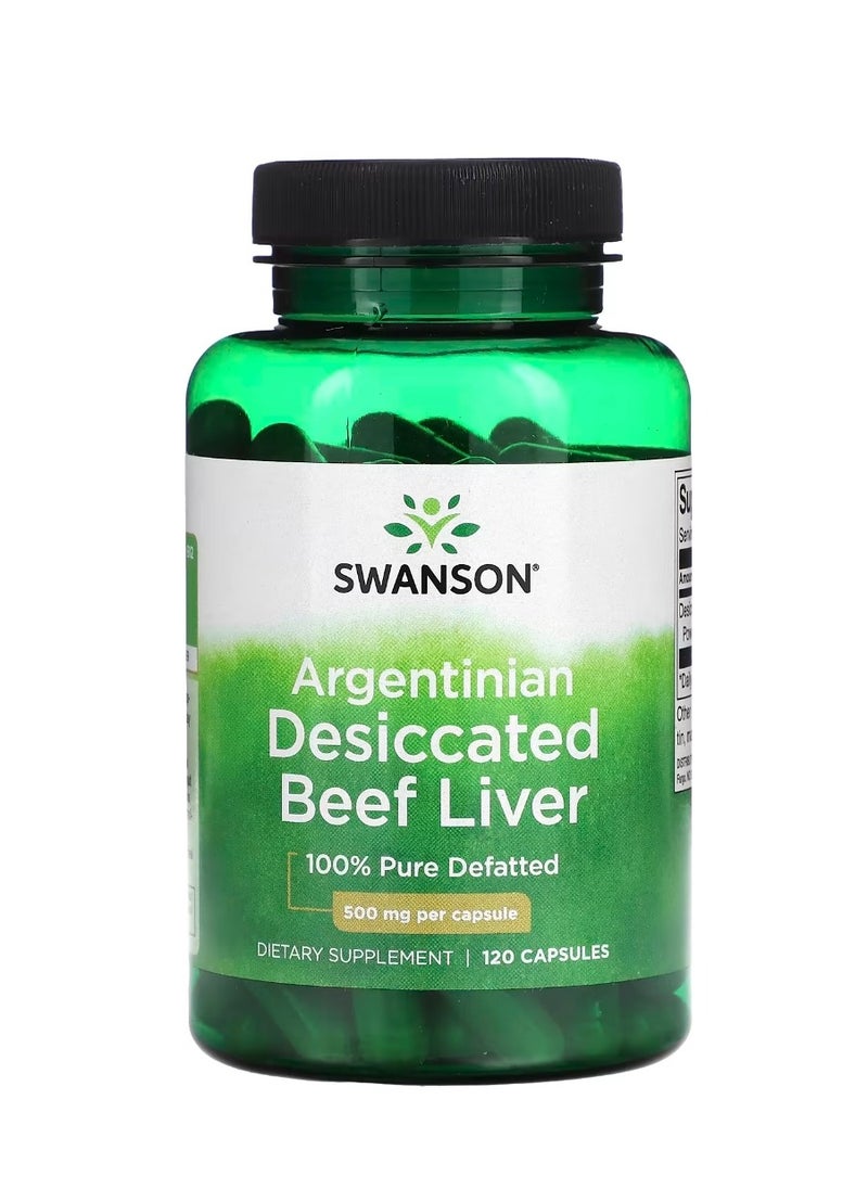 SWANSON Argentinian Desiccated Beef Liver 500 mg 120 Capsules  - Image 1