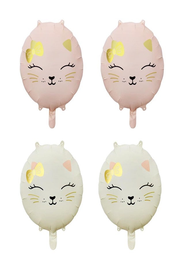 CSTYWC 4PCS Cat Foil Balloons Paw Mylar Helium Balloon Decorations for Cat Theme Birthday Party Supplies - Image 1