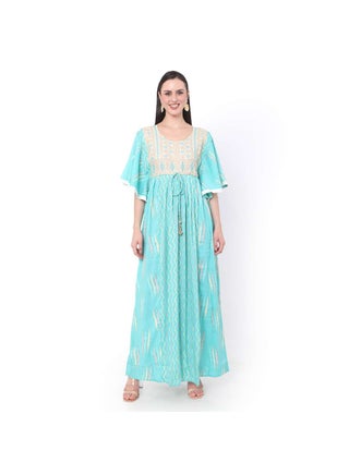 AQUA BLUE COLOUR WITH EMBROIDERED AND PRINTED ARABIC JALABIYA DRESS - pzsku/Z11D834C53BA6275B91A2Z/45/_/1739881384/daca40e2-2851-4654-8500-734f710e96d4