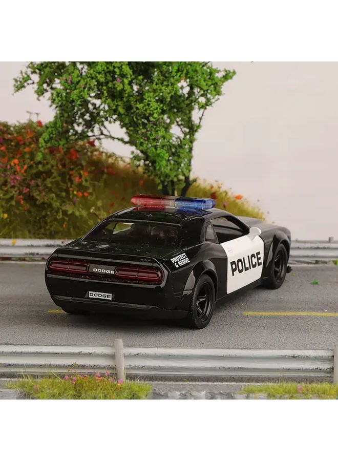 Black Dodge Police Car 1 36 Scale Diecast Model Pull Back Action Opening Doors - Image 5
