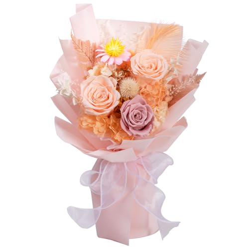 Lovenfold Flowers for Delivery,Preserved Flowers Bouquets,Champagne Rose Bouquets that Last 1-3 Years,Birthday Flowers Gifts for Women Mom Grandma Wife Friends - Image 1