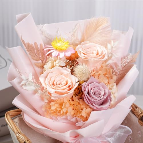Lovenfold Flowers for Delivery,Preserved Flowers Bouquets,Champagne Rose Bouquets that Last 1-3 Years,Birthday Flowers Gifts for Women Mom Grandma Wife Friends - Image 5