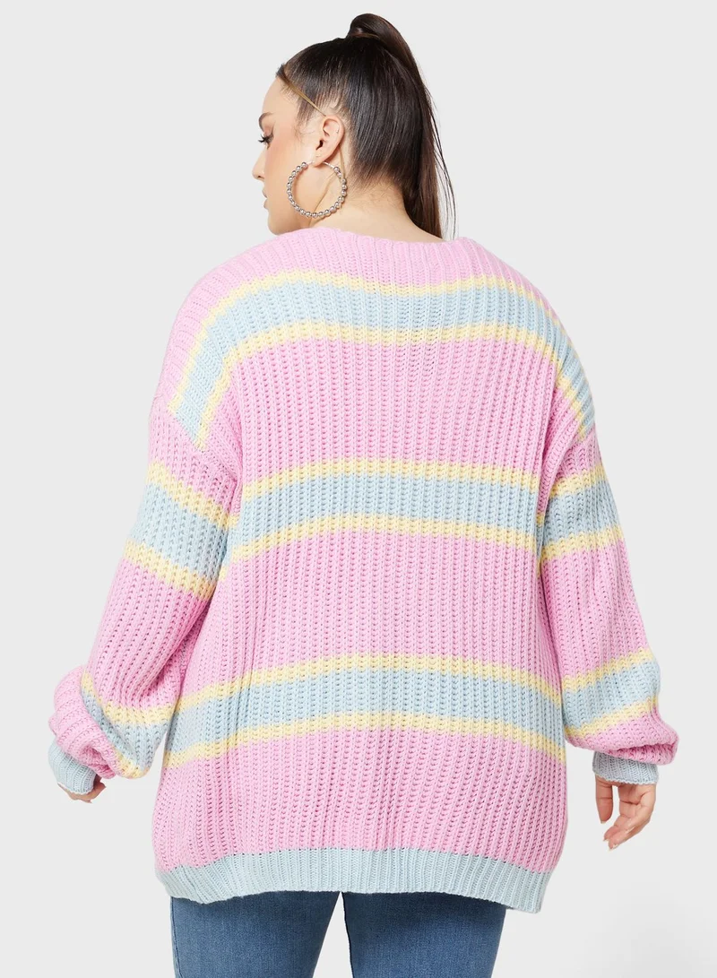 Ginger Plus Colorblock Cardigan