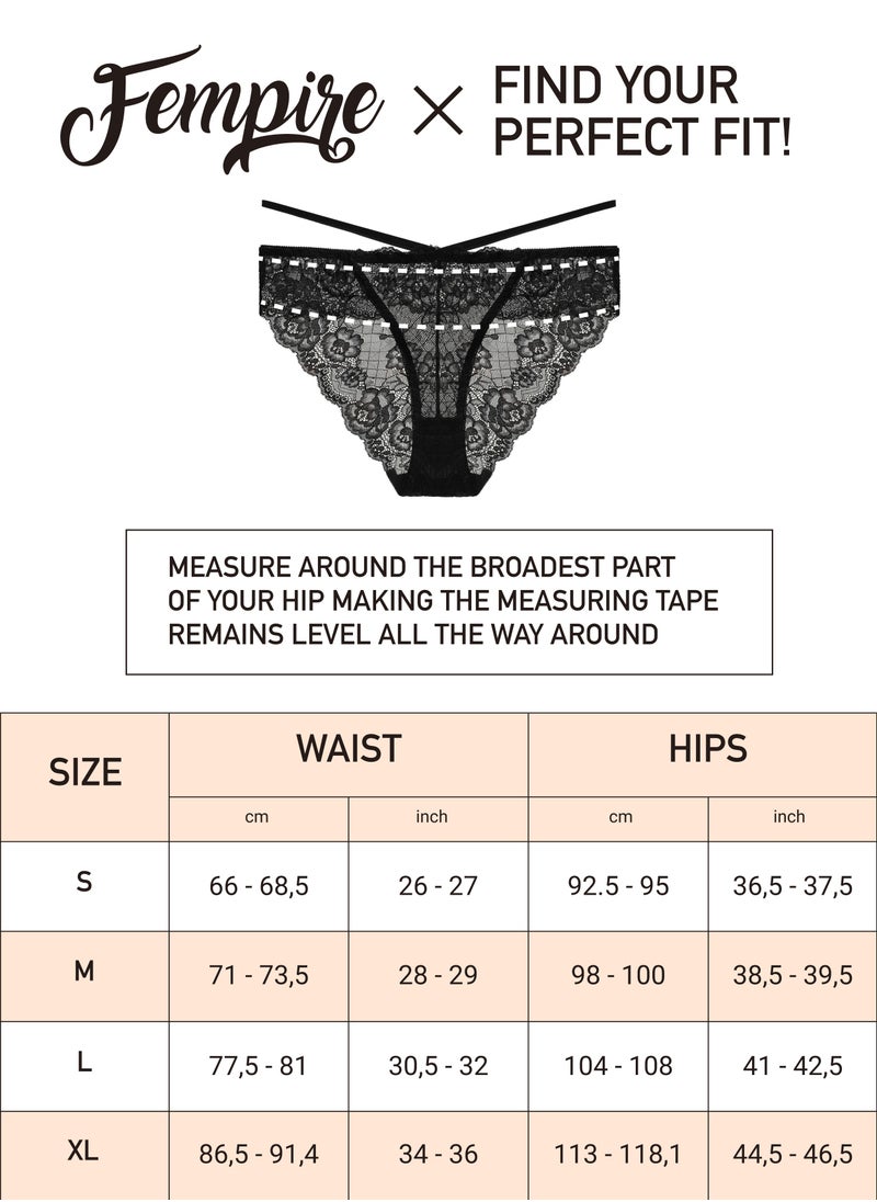 Fempire Womens Breathable Stretch Lace Bikini Panties Multicoloured Pack of 3  - Image 3