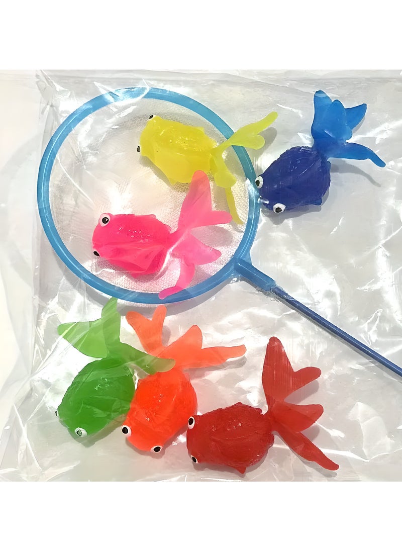 LIXADA 6pcs Lifelike Floating Goldfish with Fishing Net, Artificial Aquarium Decorations, Plastic Fish Tank Ornaments, No Battery Required, Aquarium Accessories, Gift for Kids Age 3+ (Random Color)  - Image 5