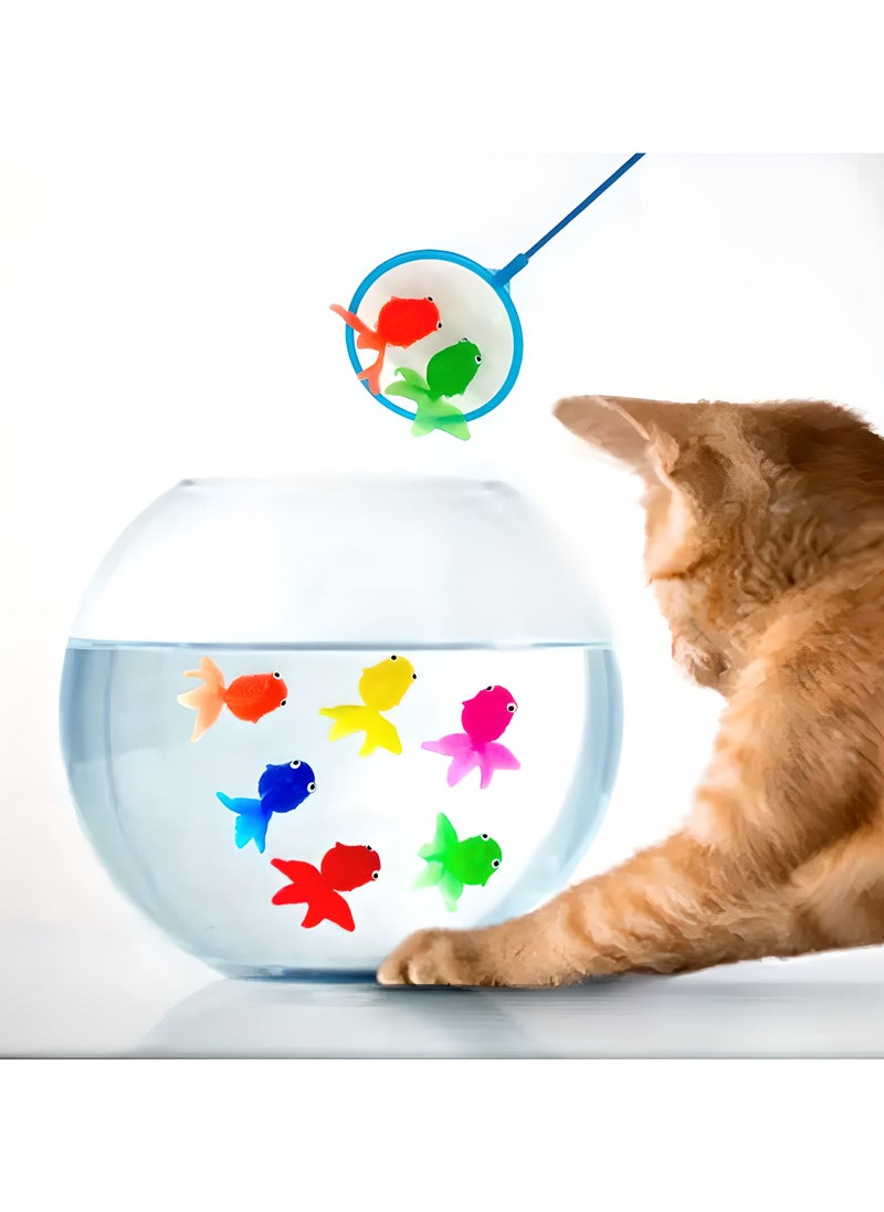 LIXADA 6pcs Lifelike Floating Goldfish with Fishing Net, Artificial Aquarium Decorations, Plastic Fish Tank Ornaments, No Battery Required, Aquarium Accessories, Gift for Kids Age 3+ (Random Color)  - Image 4
