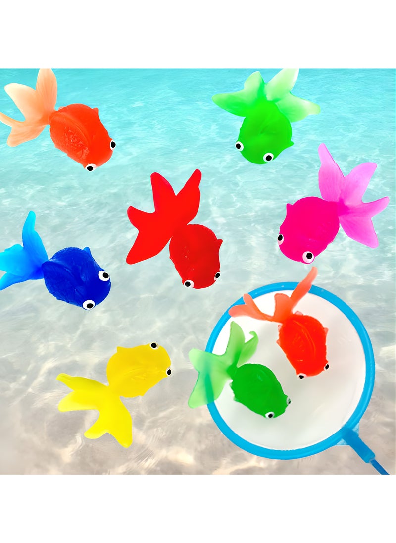 LIXADA 6pcs Lifelike Floating Goldfish with Fishing Net, Artificial Aquarium Decorations, Plastic Fish Tank Ornaments, No Battery Required, Aquarium Accessories, Gift for Kids Age 3+ (Random Color)  - Image 3
