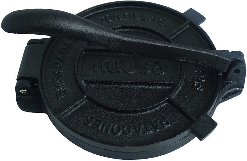 IMUSA USA Cast Iron Tortilla Press 8Inch Black