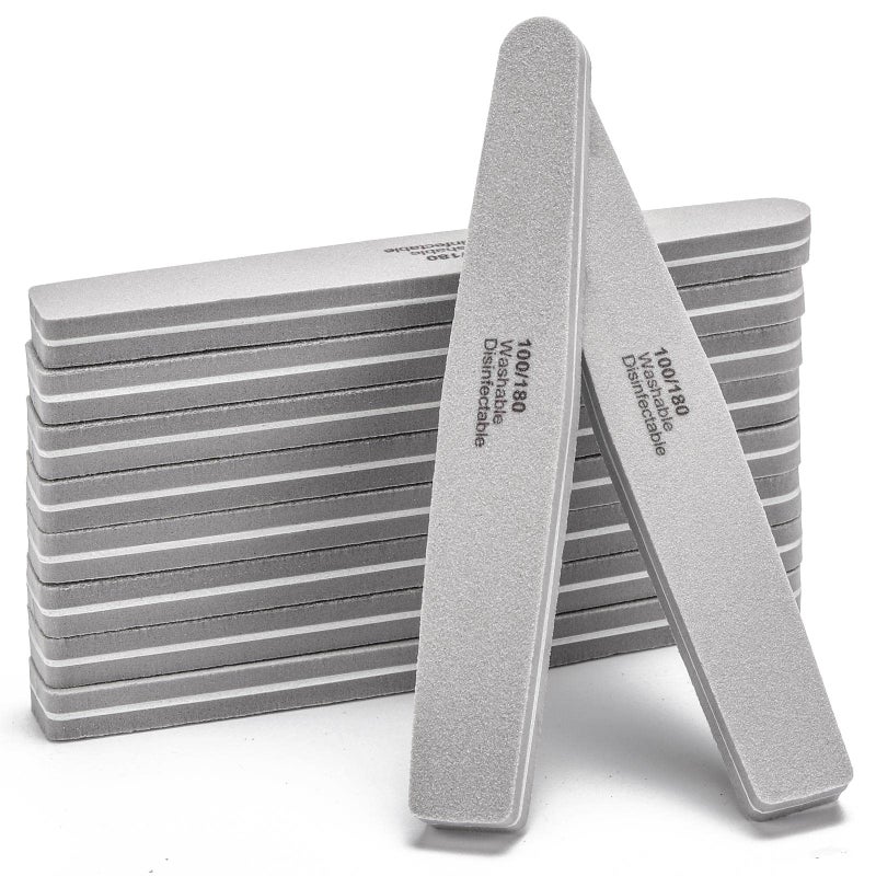 LoveBB Nail Buffers Blocks 10 Pcs Double Sided Professional Nail File 100180 Grit for AcrylicNatural Nails Gray